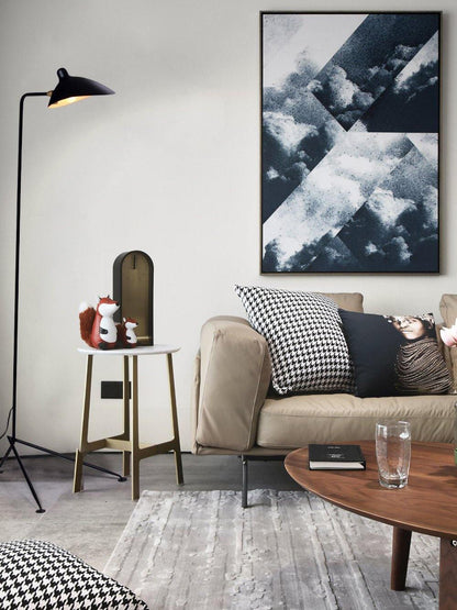 Arm Spider Modern Arc Floor Lamp, Rotating Metal Arm, Brass & Black Finish, Plug-In