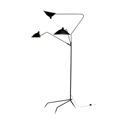 Arm Spider Modern Arc Floor Lamp, Rotating Metal Arm, Brass & Black Finish, Plug-In