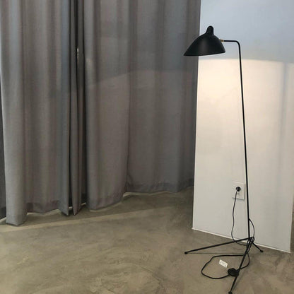 Arm Spider Modern Arc Floor Lamp, Rotating Metal Arm, Brass & Black Finish, Plug-In