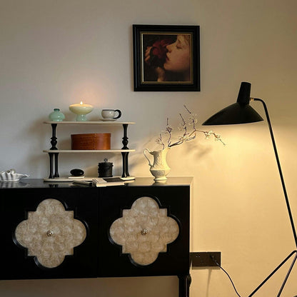 Arm Spider Modern Arc Floor Lamp, Rotating Metal Arm, Brass & Black Finish, Plug-In