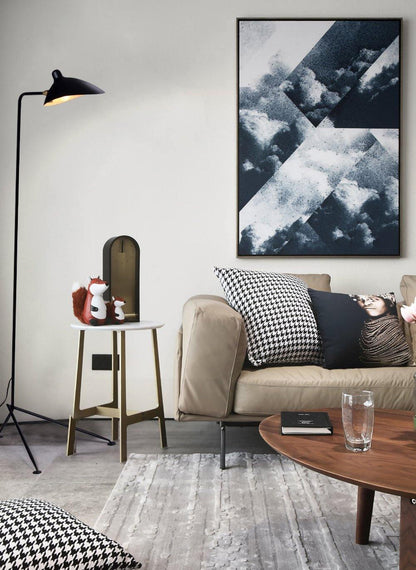 Arm Spider Modern Arc Floor Lamp, Rotating Metal Arm, Brass & Black Finish, Plug-In