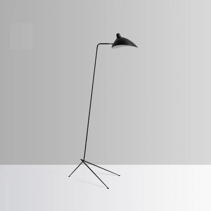 Arm Spider Modern Arc Floor Lamp, Rotating Metal Arm, Brass & Black Finish, Plug-In