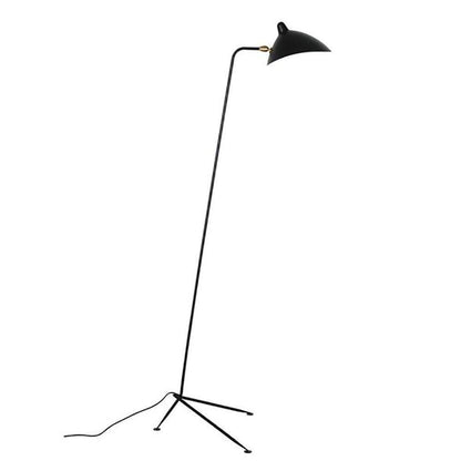 Arm Spider Modern Arc Floor Lamp, Rotating Metal Arm, Brass & Black Finish, Plug-In