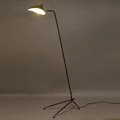 Arm Spider Modern Arc Floor Lamp, Rotating Metal Arm, Brass & Black Finish, Plug-In