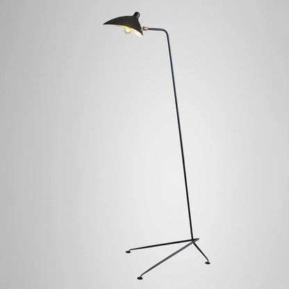 Arm Spider Modern Arc Floor Lamp, Rotating Metal Arm, Brass & Black Finish, Plug-In
