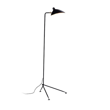 Arm Spider Modern Arc Floor Lamp, Rotating Metal Arm, Brass & Black Finish, Plug-In