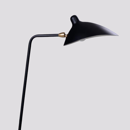 Arm Spider Modern Arc Floor Lamp, Rotating Metal Arm, Brass & Black Finish, Plug-In