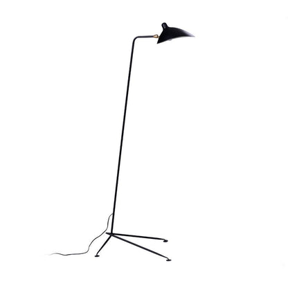 Arm Spider Modern Arc Floor Lamp, Rotating Metal Arm, Brass & Black Finish, Plug-In