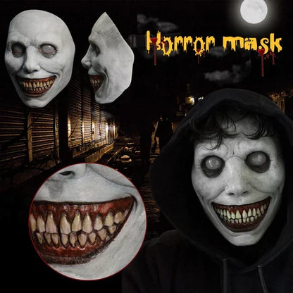 Creepy smiling costume mask for Halloween and masquerade wear