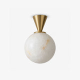 Alvar Ceiling Flush Mounted Lights, Natural Alabaster Sphere Ceiling Light, G9, 3 Sizes