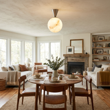 Alvar Ceiling Flush Mounted Lights, Natural Alabaster Sphere Ceiling Light, G9, 3 Sizes