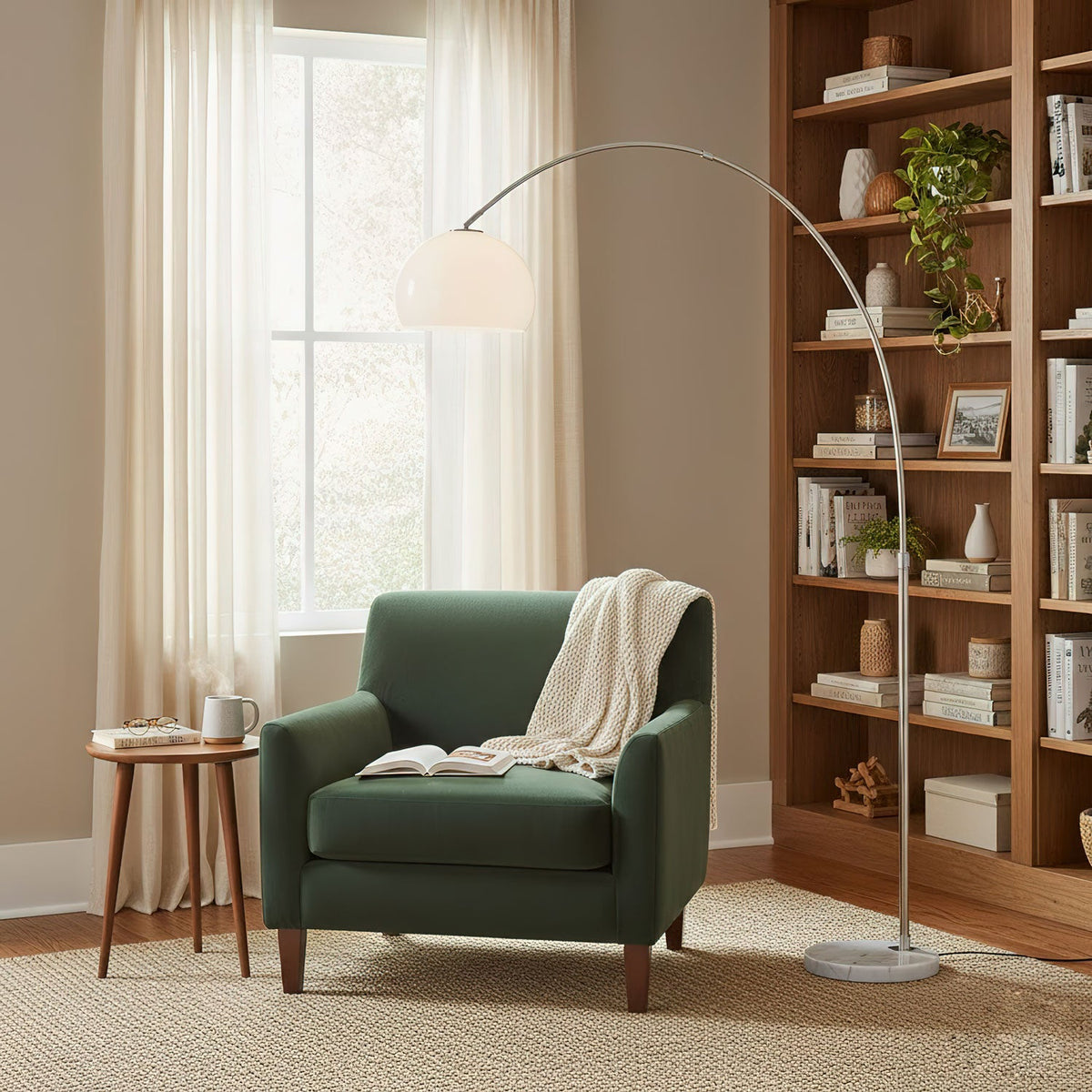 Sneedville floor lamp acrylic shade in white