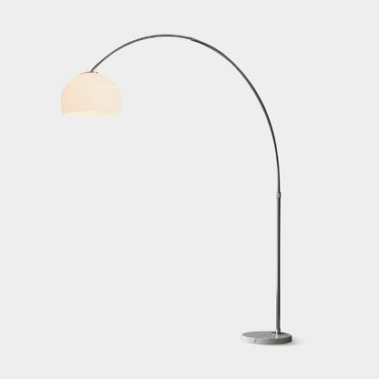 Sneedville Modern Arched Floor Lamp, Marble Base, Adjustable Height, Acrylic Shade
