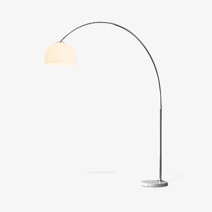 Sneedville Modern Arched Floor Lamp, Marble Base, Adjustable Height, Acrylic Shade