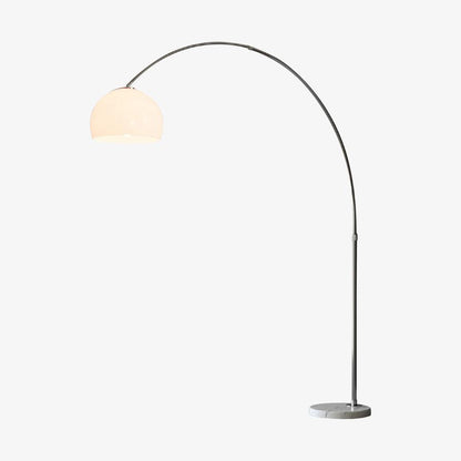 Sneedville Modern Arched Floor Lamp, Marble Base, Adjustable Height, Acrylic Shade
