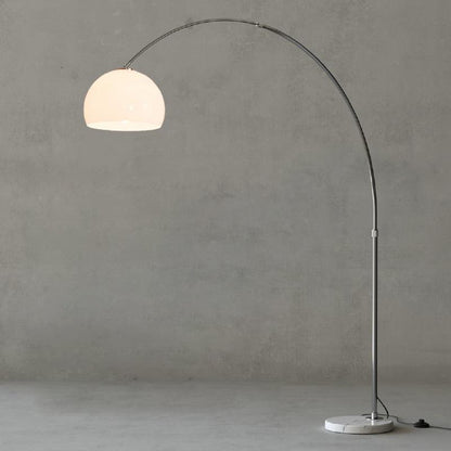 Sneedville Modern Arched Floor Lamp, Marble Base, Adjustable Height, Acrylic Shade
