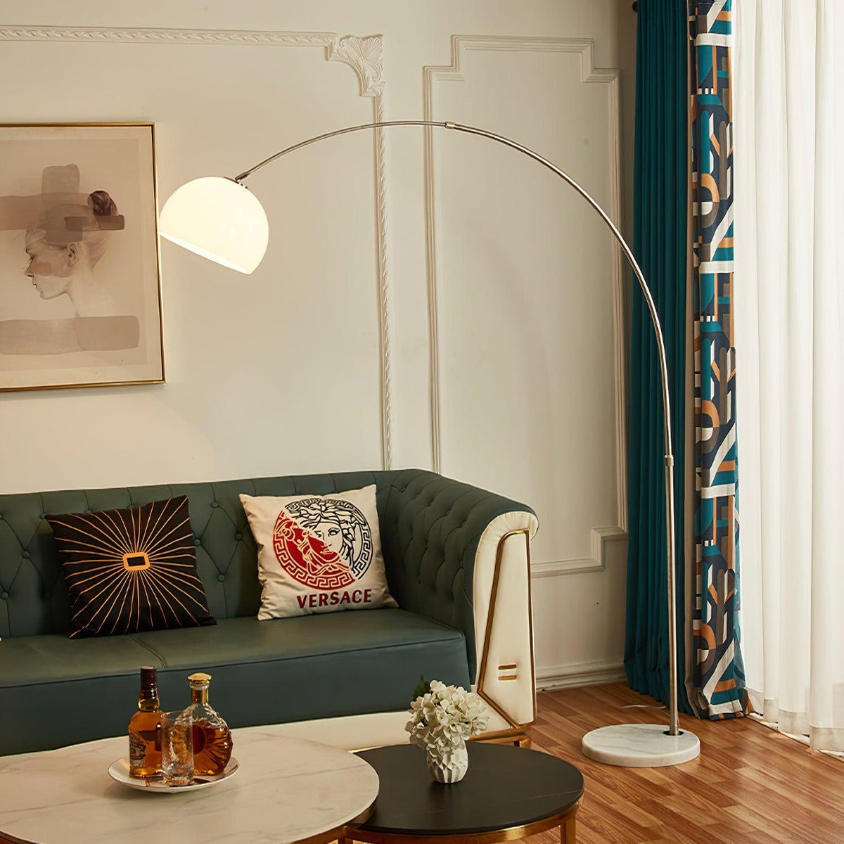 Sneedville floor lamp marble base detail