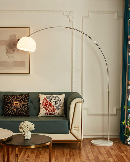 Sneedville floor lamp side view showing wide arch
