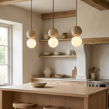 Dalen Island Kitchen Lighting Pendant, Sculptural Natural Stone Orb Pendant Lighting