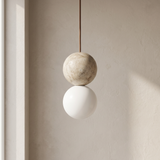 Dalen Island Kitchen Lighting Pendant, Sculptural Natural Stone Orb Pendant Lighting