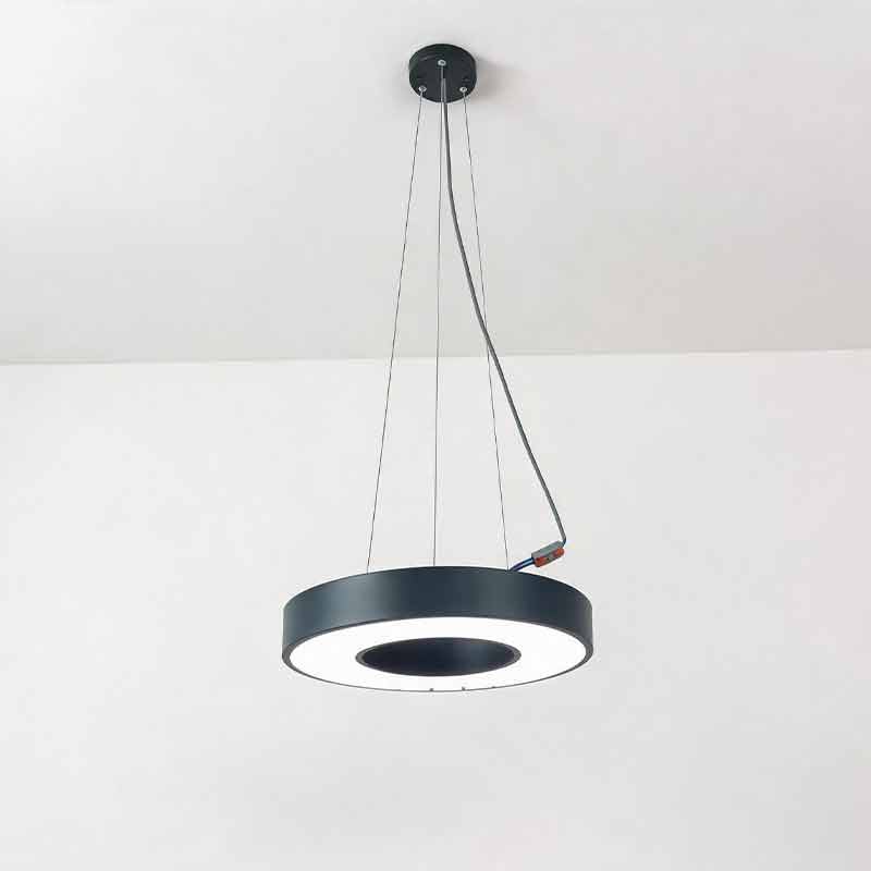 LED ring pendant light size comparison in a room setting