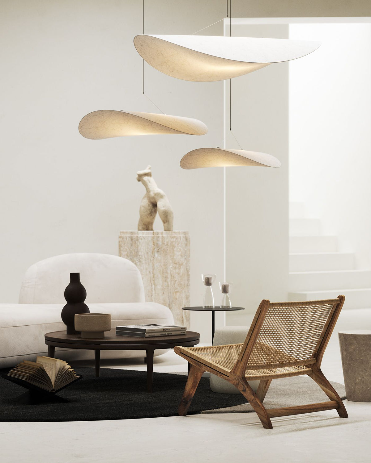 Pendant Light Lamp, Kaito Mulberry Silk Shade, Dimmable, Single and Multi-Light, Dining Room