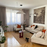 Pendant Light Lamp, Kaito Mulberry Silk Shade, Dimmable, Single and Multi-Light, Dining Room