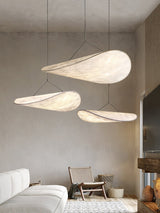 Pendant Light Lamp, Kaito Mulberry Silk Shade, Dimmable, Single and Multi-Light, Dining Room