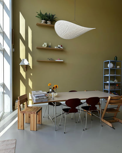 Kinu Silk Fabric Pendant Chandelier, Wabi-Sabi Design, Warm Ambient Glow