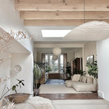 Kinu Pendant Light, Silk Drum Chandelier, Wabi-Sabi Style, Dimmable LED, 6 Sizes