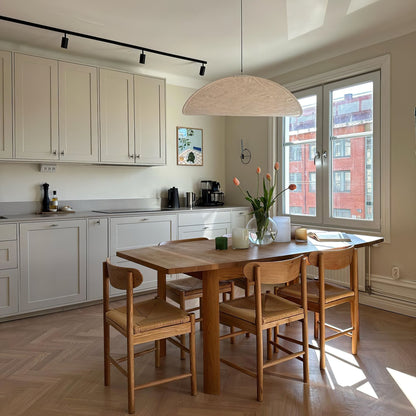 Kinu Silk Fabric Pendant Chandelier, Wabi-Sabi Design, Warm Ambient Glow