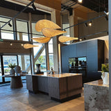 Pendant Light Lamp, Kaito Mulberry Silk Shade, Dimmable, Single and Multi-Light, Dining Room
