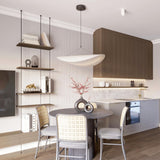 Pendant Light Lamp, Kaito Mulberry Silk Shade, Dimmable, Single and Multi-Light, Dining Room