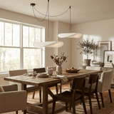 Pendant Light Lamp, Kaito Mulberry Silk Shade, Dimmable, Single and Multi-Light, Dining Room