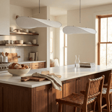 Pendant Light Lamp, Kaito Mulberry Silk Shade, Dimmable, Single and Multi-Light, Dining Room