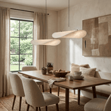 Pendant Light Lamp, Kaito Mulberry Silk Shade, Dimmable, Single and Multi-Light, Dining Room