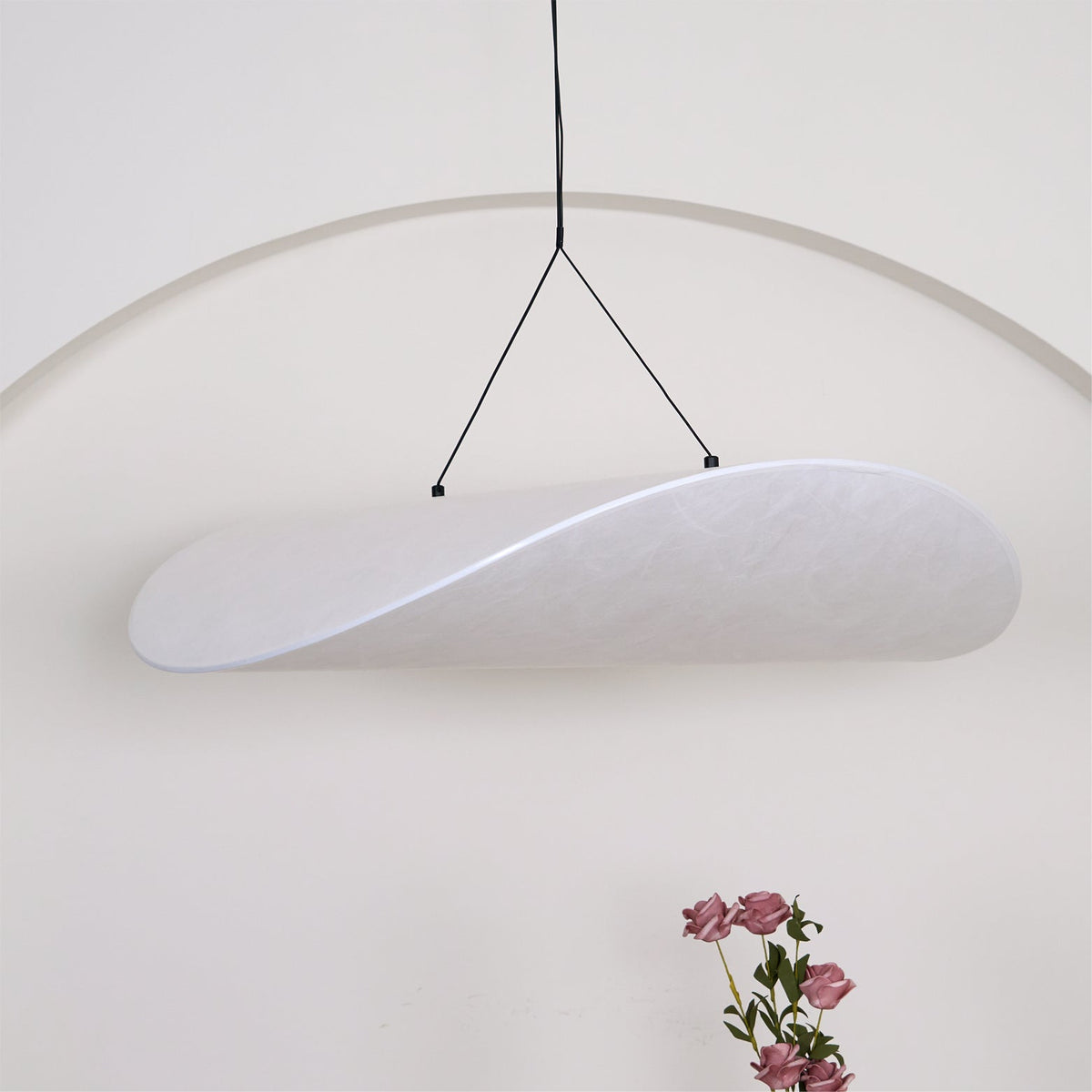 Pendant Light Lamp, Kaito Mulberry Silk Shade, Dimmable, Single and Multi-Light, Dining Room