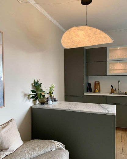 Kinu Silk Fabric Pendant Chandelier, Wabi-Sabi Design, Warm Ambient Glow