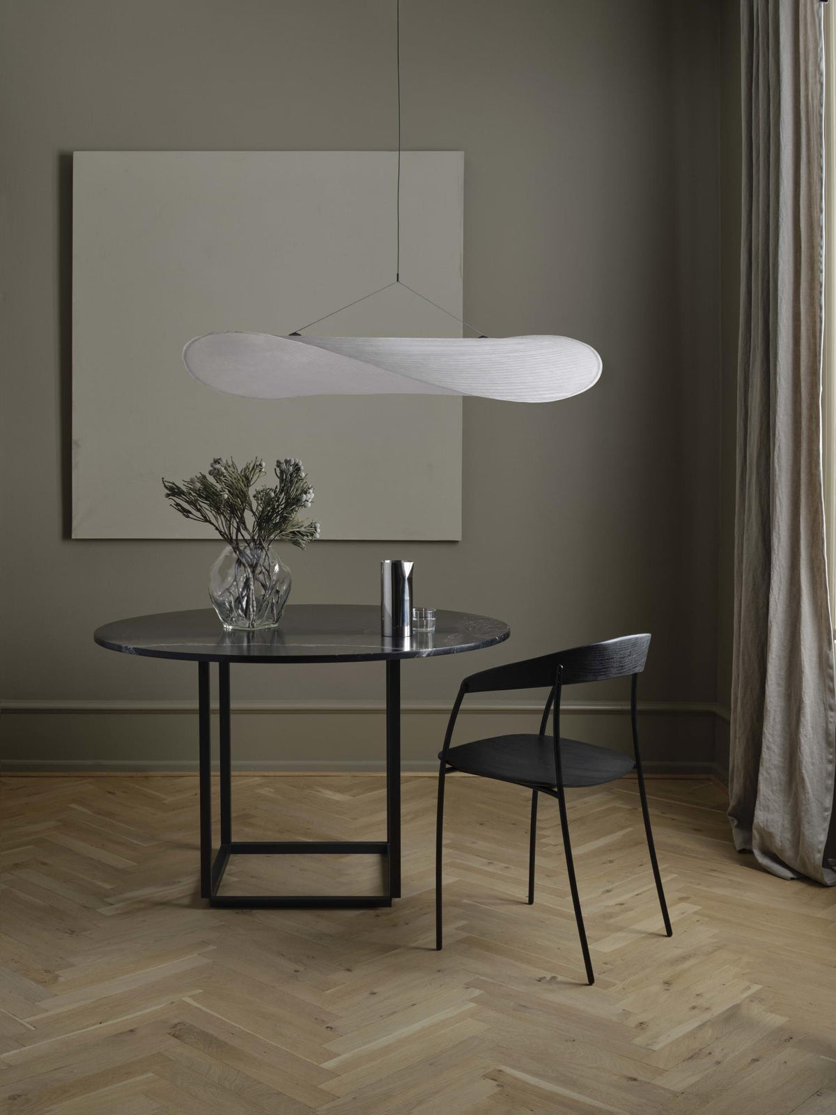 Pendant Light Lamp, Kaito Mulberry Silk Shade, Dimmable, Single and Multi-Light, Dining Room