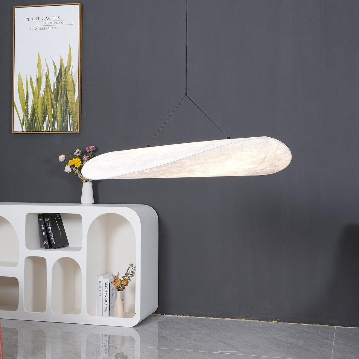 Pendant Light Lamp, Kaito Mulberry Silk Shade, Dimmable, Single and Multi-Light, Dining Room