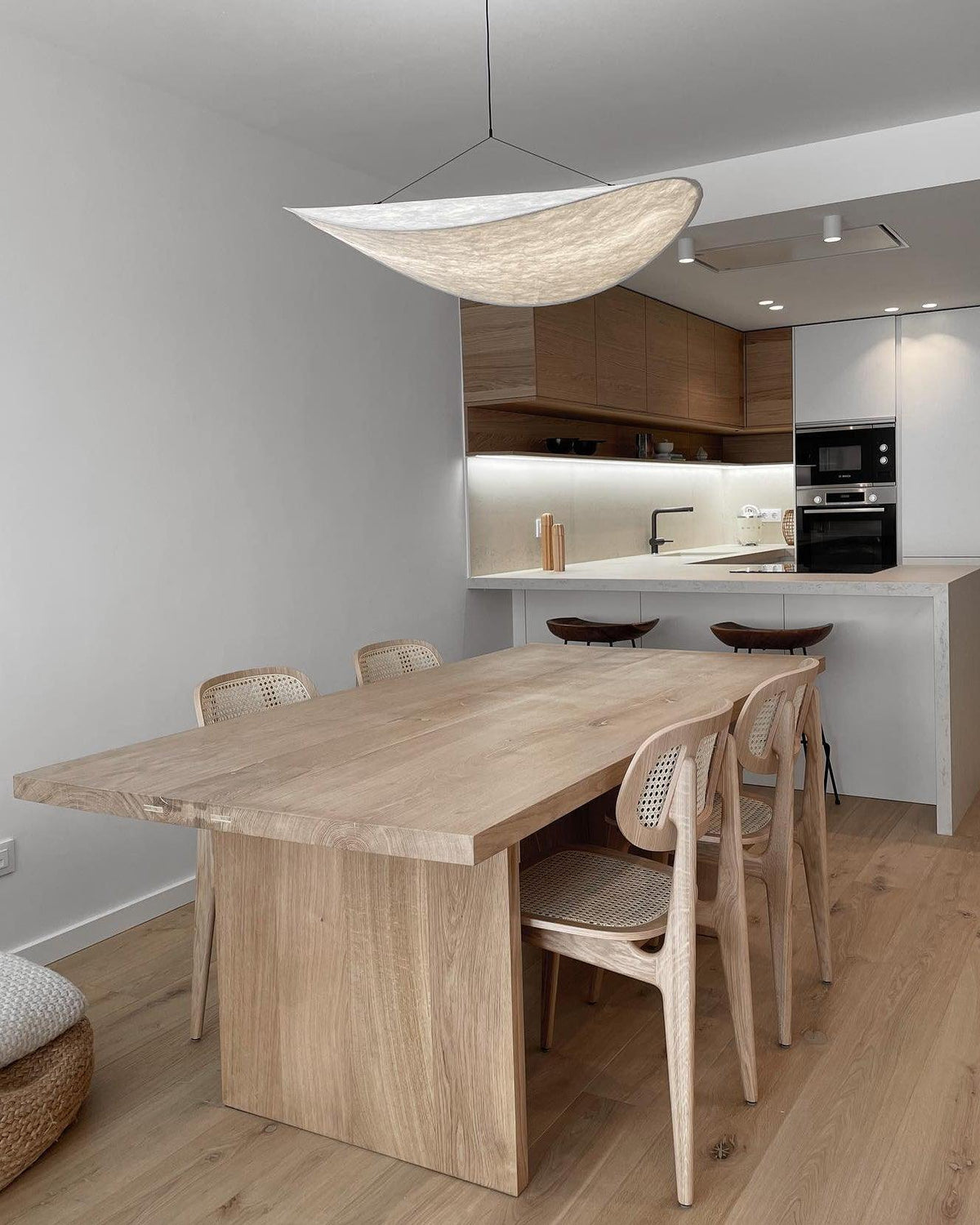 Pendant Light Lamp, Kaito Mulberry Silk Shade, Dimmable, Single and Multi-Light, Dining Room