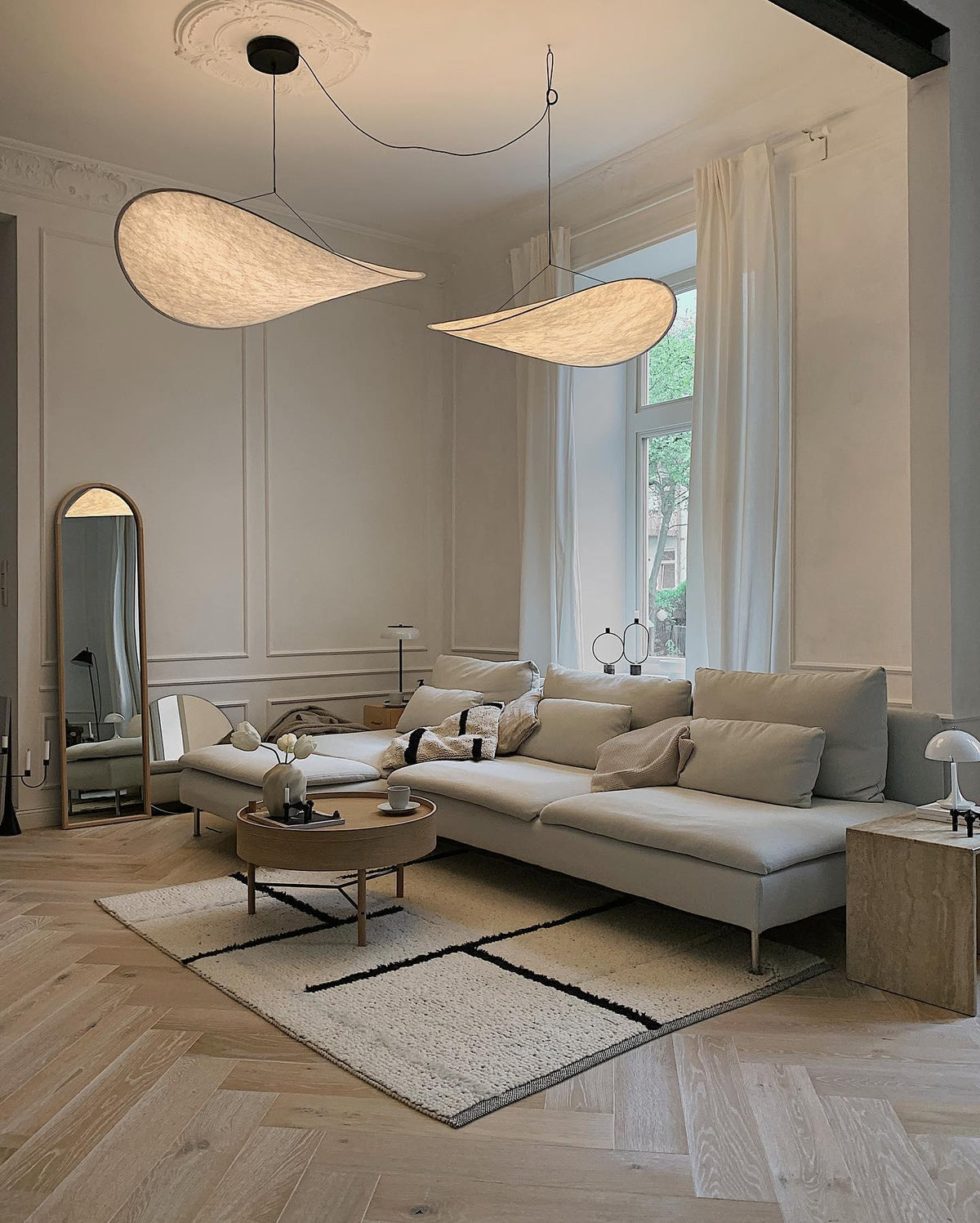 Pendant Light Lamp, Kaito Mulberry Silk Shade, Dimmable, Single and Multi-Light, Dining Room