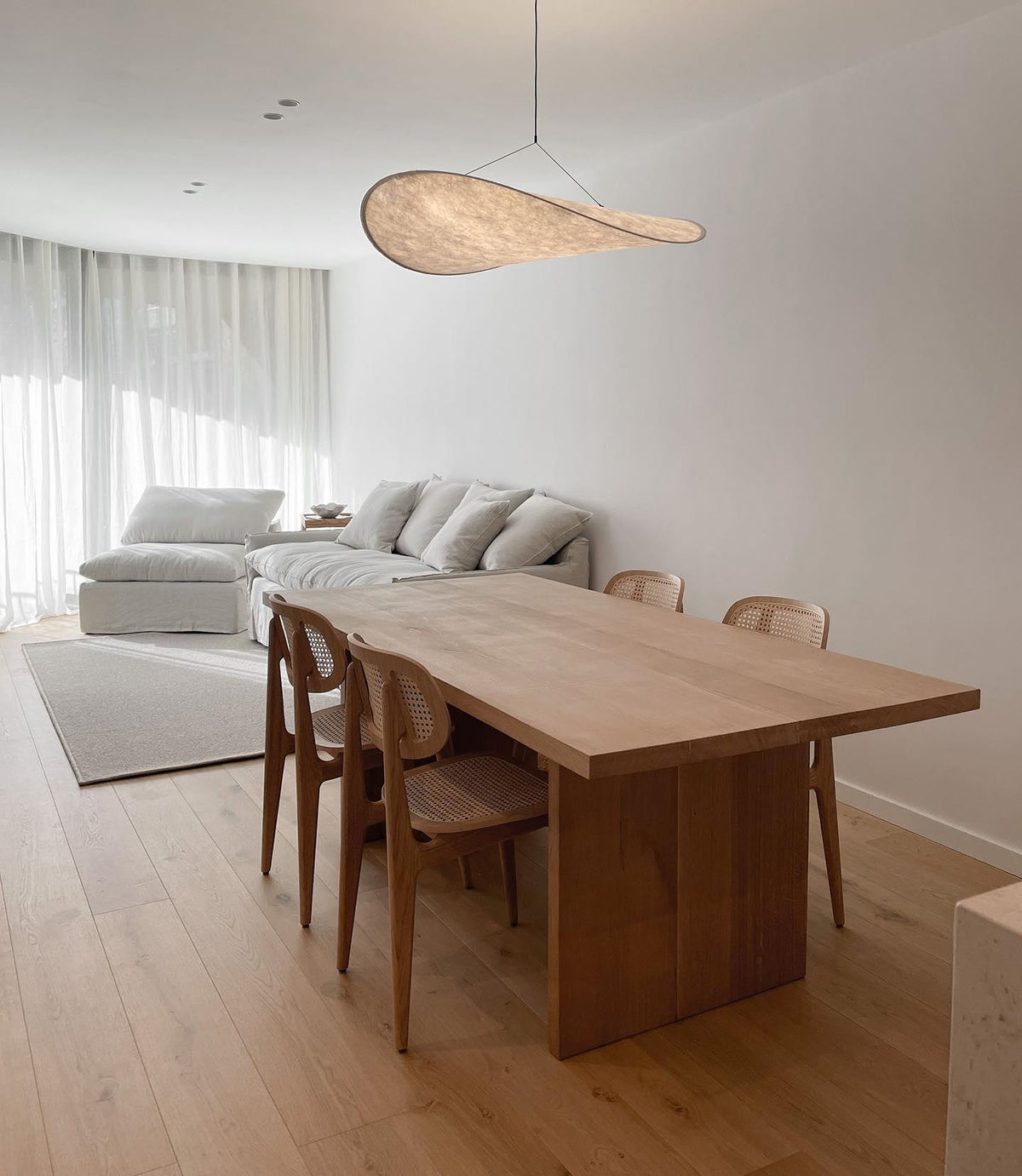 Pendant Light Lamp, Kaito Mulberry Silk Shade, Dimmable, Single and Multi-Light, Dining Room