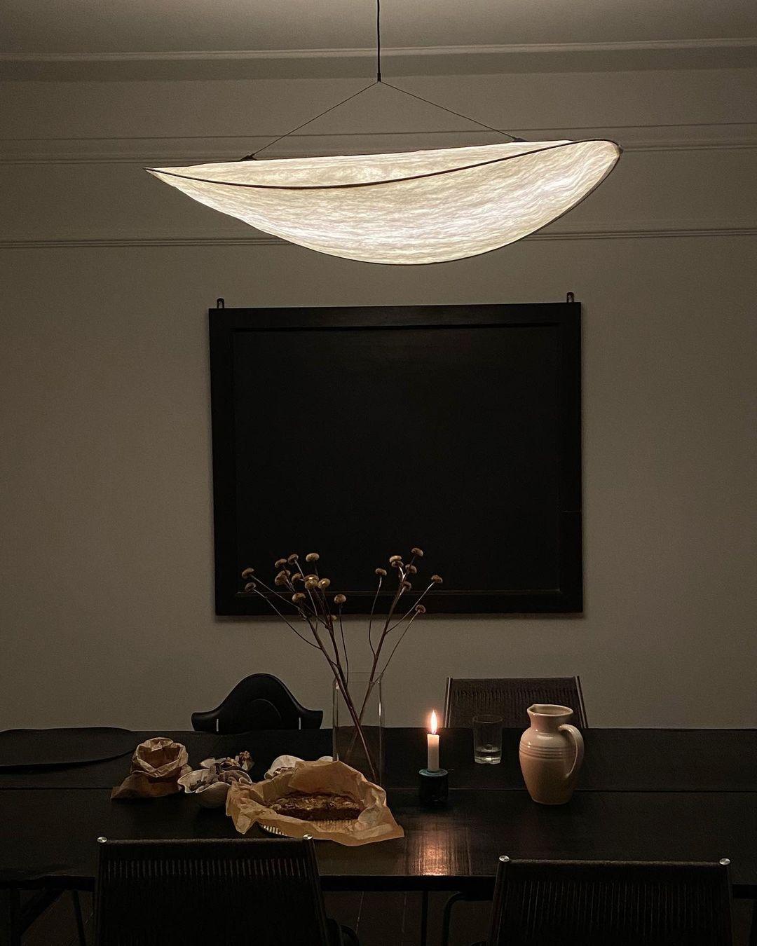Pendant Light Lamp, Kaito Mulberry Silk Shade, Dimmable, Single and Multi-Light, Dining Room