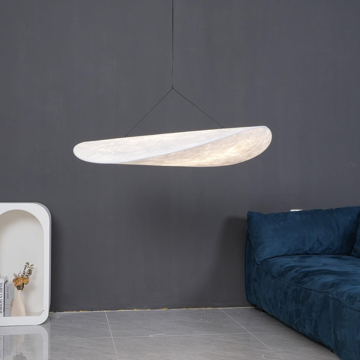 Pendant Light Lamp, Kaito Mulberry Silk Shade, Dimmable, Single and Multi-Light, Dining Room