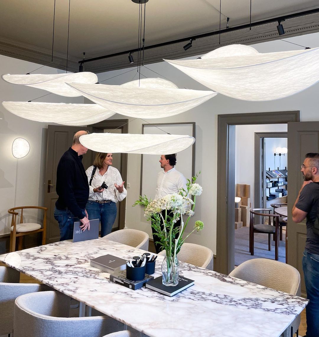 Pendant Light Lamp, Kaito Mulberry Silk Shade, Dimmable, Single and Multi-Light, Dining Room