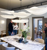 Pendant Light Lamp, Kaito Mulberry Silk Shade, Dimmable, Single and Multi-Light, Dining Room