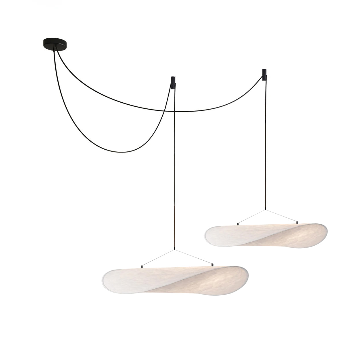 Pendant Light Lamp, Kaito Mulberry Silk Shade, Dimmable, Single and Multi-Light, Dining Room