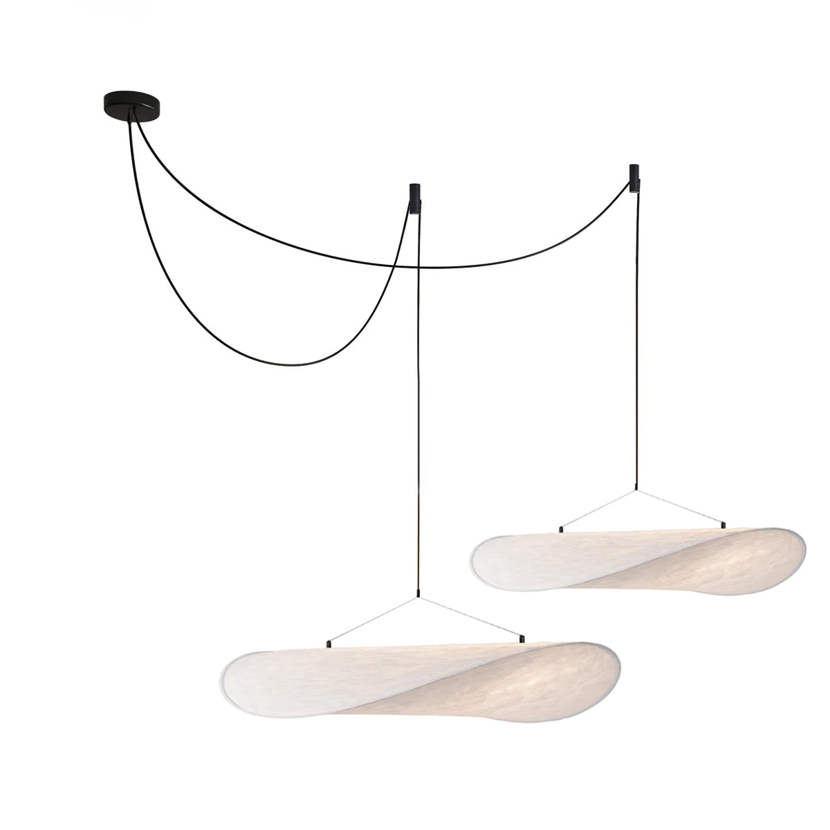 Pendant Light Lamp, Kaito Mulberry Silk Shade, Dimmable, Single and Multi-Light, Dining Room