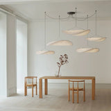 Pendant Light Lamp, Kaito Mulberry Silk Shade, Dimmable, Single and Multi-Light, Dining Room